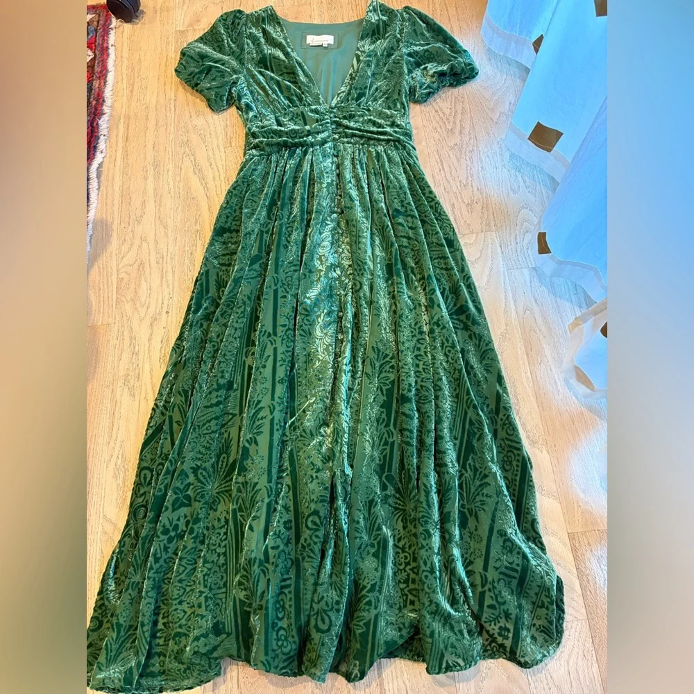 Anthropologie Catalina Burnout Velvet Maxi Dress - Picture 5 of 7